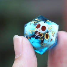 DICE 7 SKULL HEAD BLUE