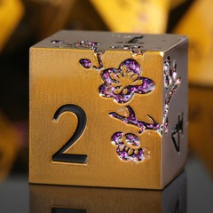 DICE 7 METAL DRAGON/FLOWER GOLDEN