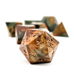 DICE 7 WOOD BROWN/ORANGE