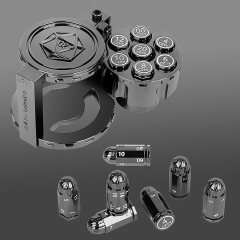 DICE 7 METAL SILVER BARREL