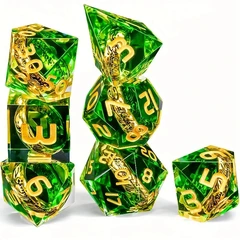 DICE 7 ELECTROPLATING GREEN