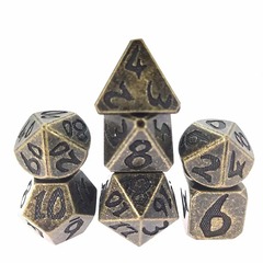 DICE 7 METAL BRONZE DRAGON FONT