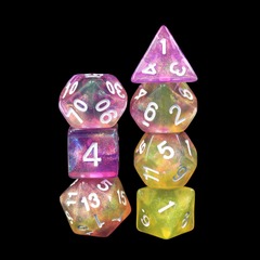 DICE 7 GLITTER PURPLE/YELLOW