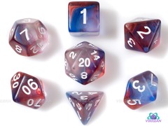 DICE 7 ACRYLIC SWIRL BLUE/RED