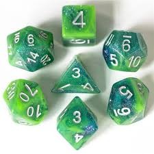 DICE 7 GLITTER BLUE/GREEN