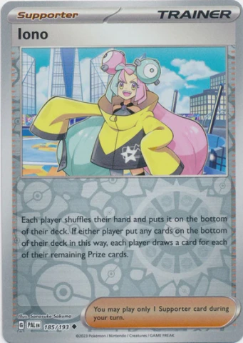 Iono - 185/193 - Uncommon - Reverse Holo - Paldean Fates