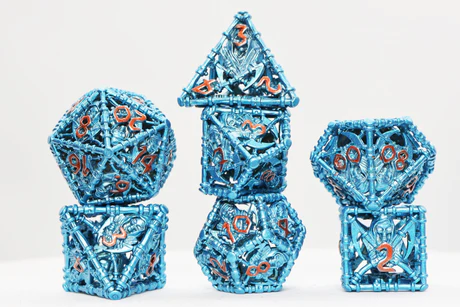 Foam Brain: Grim Scythe Blue RPG Metal Dice Set