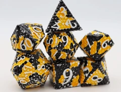 Foam Brain: Bumblebee Dragon Scale Metal RPG Dice Set