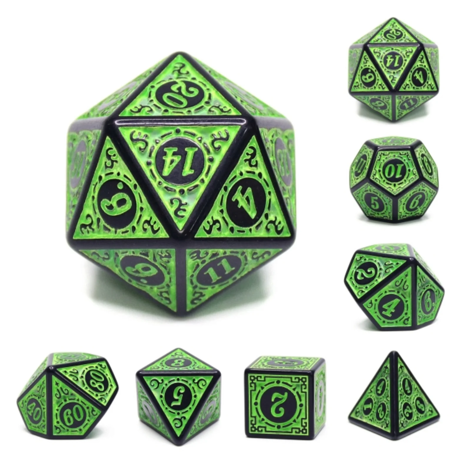 Foam Brain: Magic Flame - Green RPG Dice Set