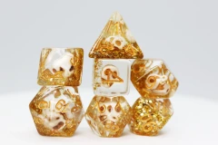 Foam Brain: Skull and Gold Glitter RPG Dice Set