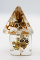 Silver Pirate Skull RPG Dice Set