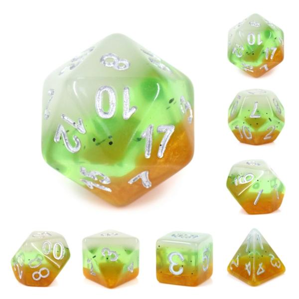 Foam Brain: Kiwi Fruit RPG Dice Set