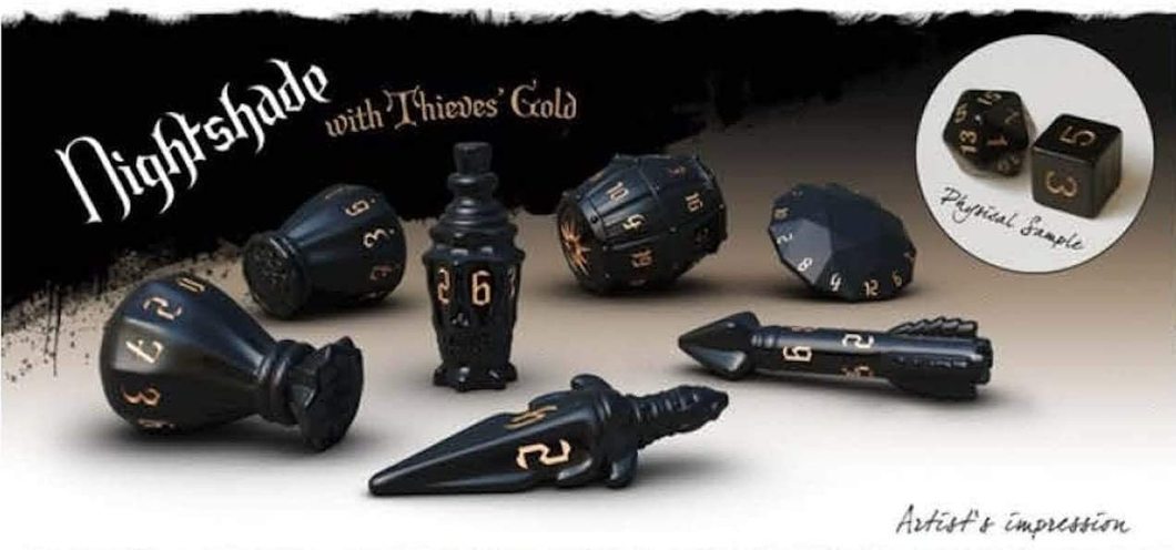 Poly Hero Dice: The Rogue 7-Dice Set - Nightshade & Thieves Gold