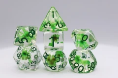 Foam Brain Green Daisy RPG Dice Set