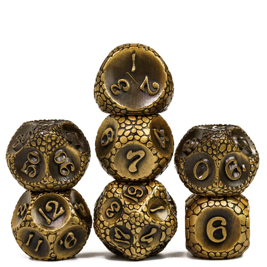 Foam Brain: Gold Dragonstone RPG Metal Dice Set