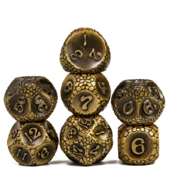 Foam Brain: Gold Dragonstone RPG Metal Dice Set