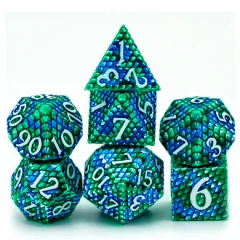 Foam Brain: Ocean Dragon Scale RPG Dice Set