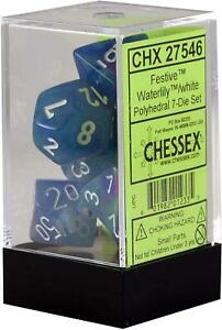 Festive Waterlily/white Polyhedral 7-Die Set CHX 27546