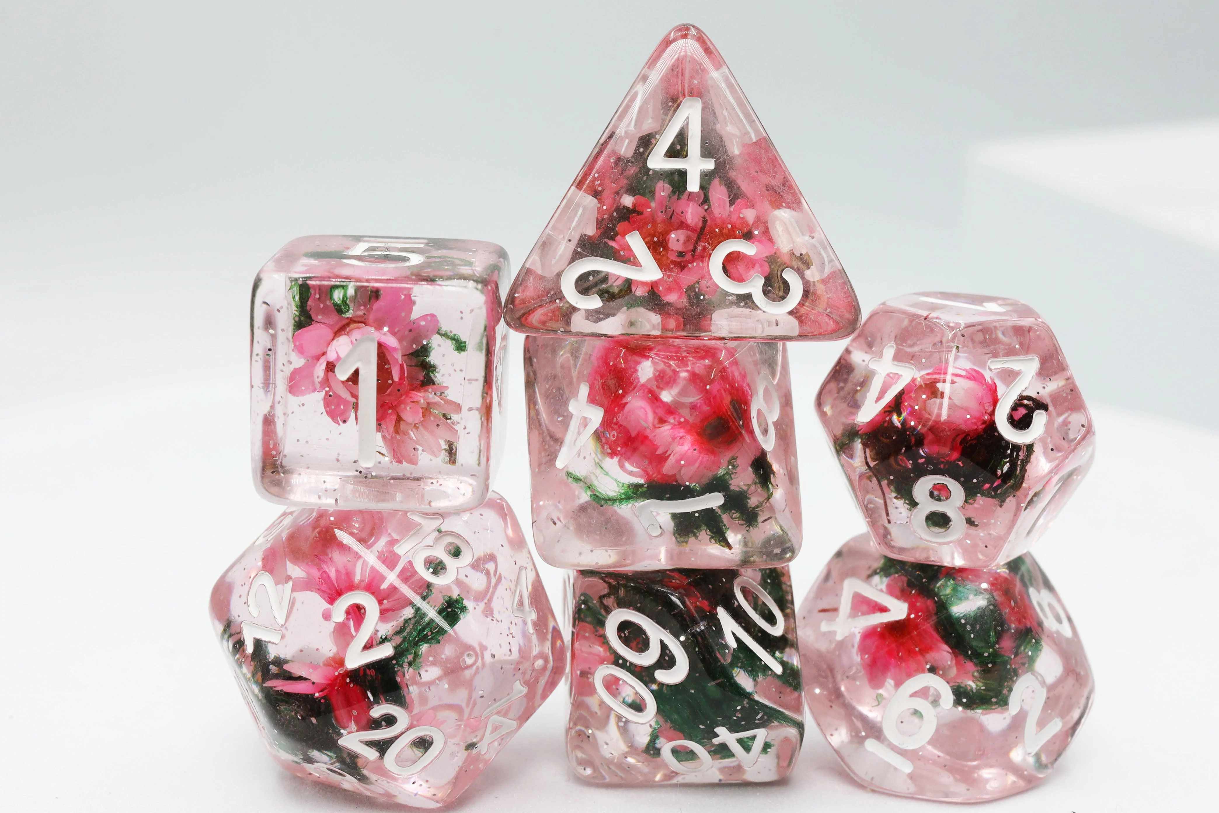 Foam Brain: Carnation Love RPG Dice Set