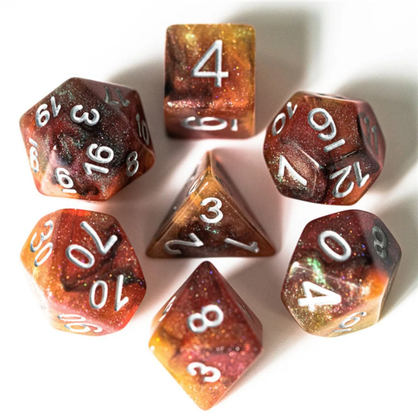 Foam Brain: Copper Cosmos RPG Dice Set