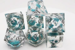 Foam Brain: Blue Liquid Core Sharp Edge RPG Dice Set
