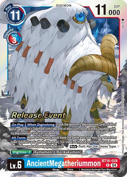 AncientMegatheriummon - BT18-028 - R - Foil - Release Event