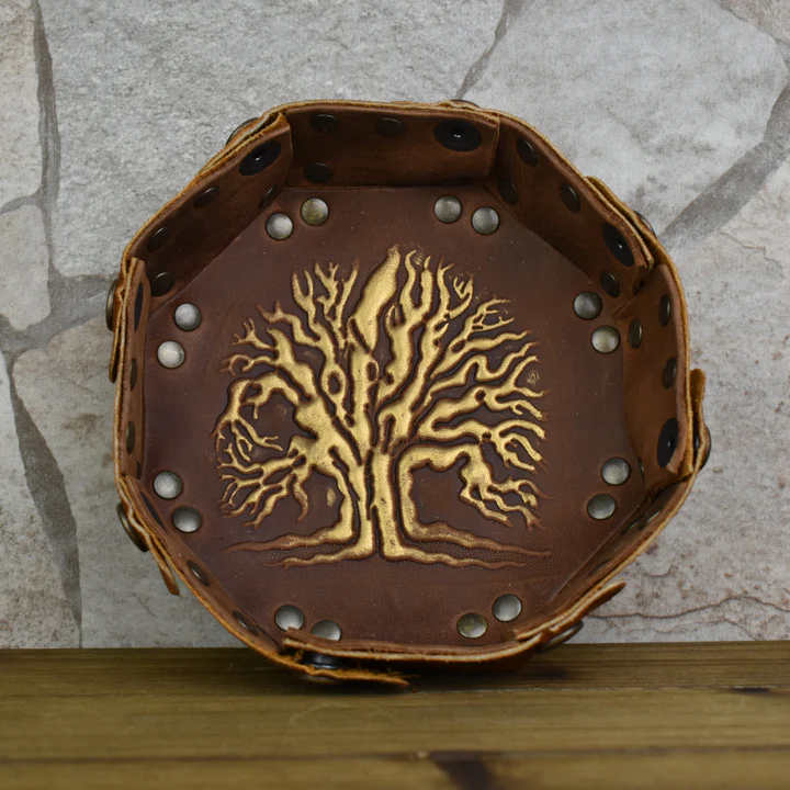 Tree of Life Leather Dice Tray