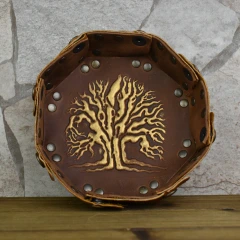Tree of Life Leather Dice Tray