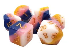 Old School 7 Piece DnD RPG Dice Set: Gradients - Boy or Girl?