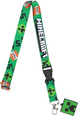 Minecraft Lanyard With Rubber Creeper Face Charm