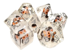 Old School 7 Piece DnD RPG Dice Set: Animal Kingdom - Brown Owl