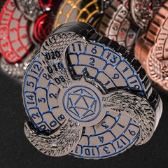 Metal Hydra Dice Spinner (D4, D6, D8, D10, D12, D20) Blue