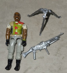 ROADBLOCK (v2)    HEAVY MACHINE GUNNER  1986 Complete with MG and Tripod