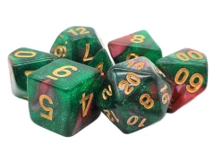 Old School 7 Piece DnD RPG Dice Set: Galaxy - Path of Roses