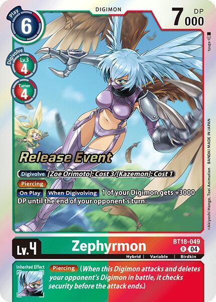 Zephyrmon - BT18-049 - R - Foil - Release Event