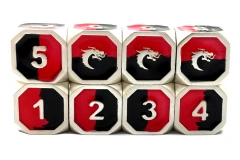 Old School DnD RPG Metal Dice D6 Set: Dragon Forged - Platinum Black & Red