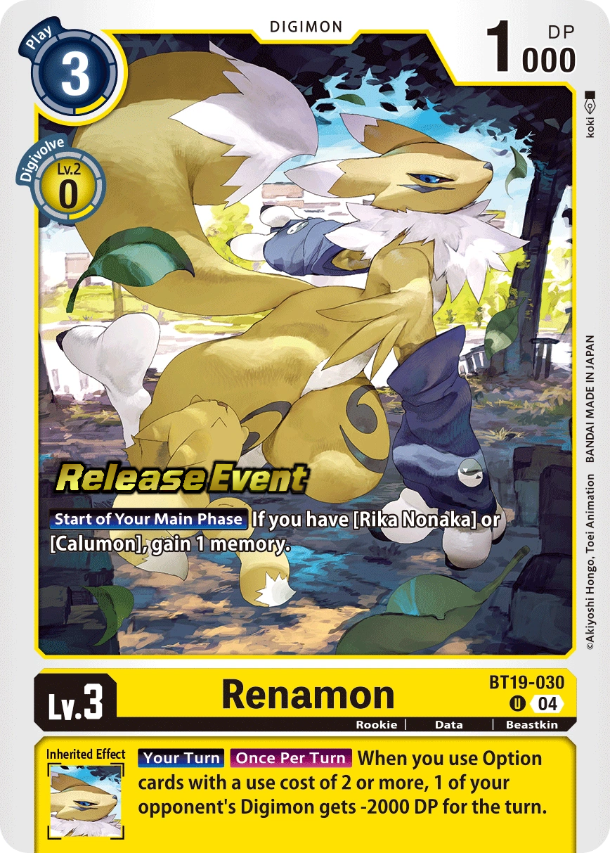 Renamon - BT19-030 - U - Foil - Release Event