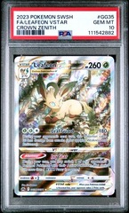 PSA 10 Crown Zenith Leafeon VSTAR gg35