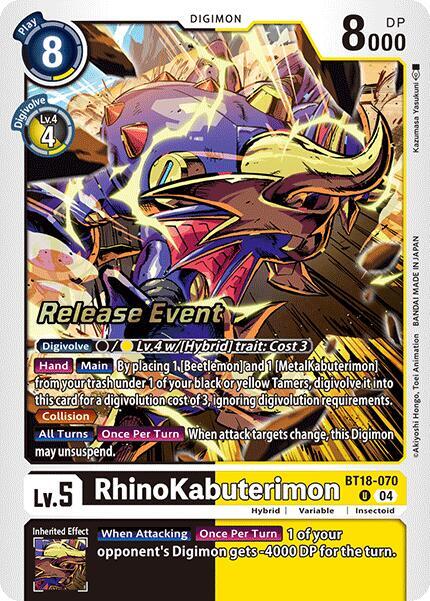 RhinoKabuterimon - BT18-070 - U - Foil - Release Event