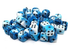 Old School Dice: Bag O' D6's 12mm 50ct - Vorpal - Baby Blue & White w/ Black