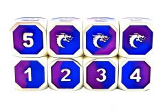 Old School DnD RPG Metal Dice D6 Set: Dragon Forged - Platinum Purple & Blue