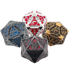 Old School Individual D20 Dice - Metal