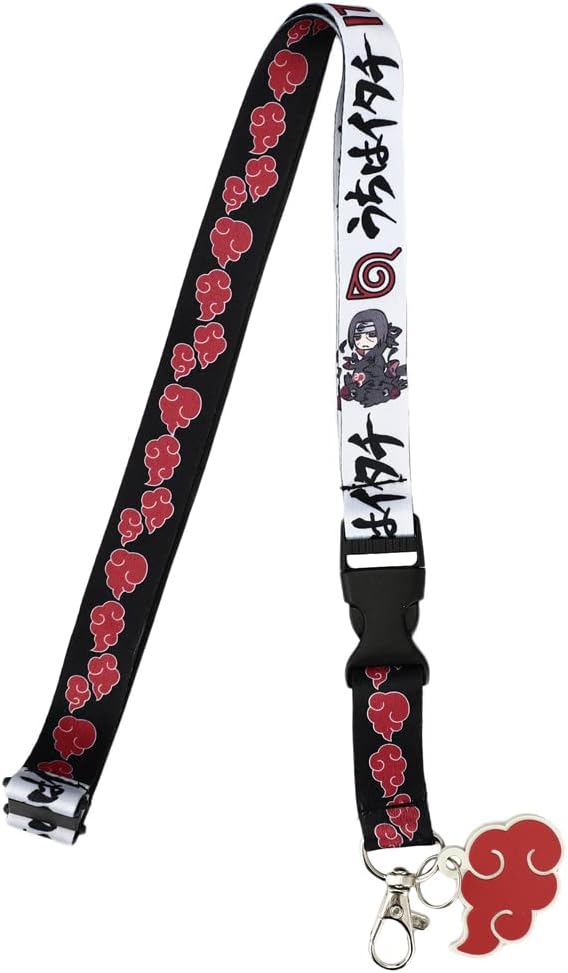 Itachi Uchiha Lanyard with Clear ID Sleeve and Keychain