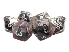 Old School 7 Piece DnD RPG Dice Set: Animal Kingdom - Swan - Black