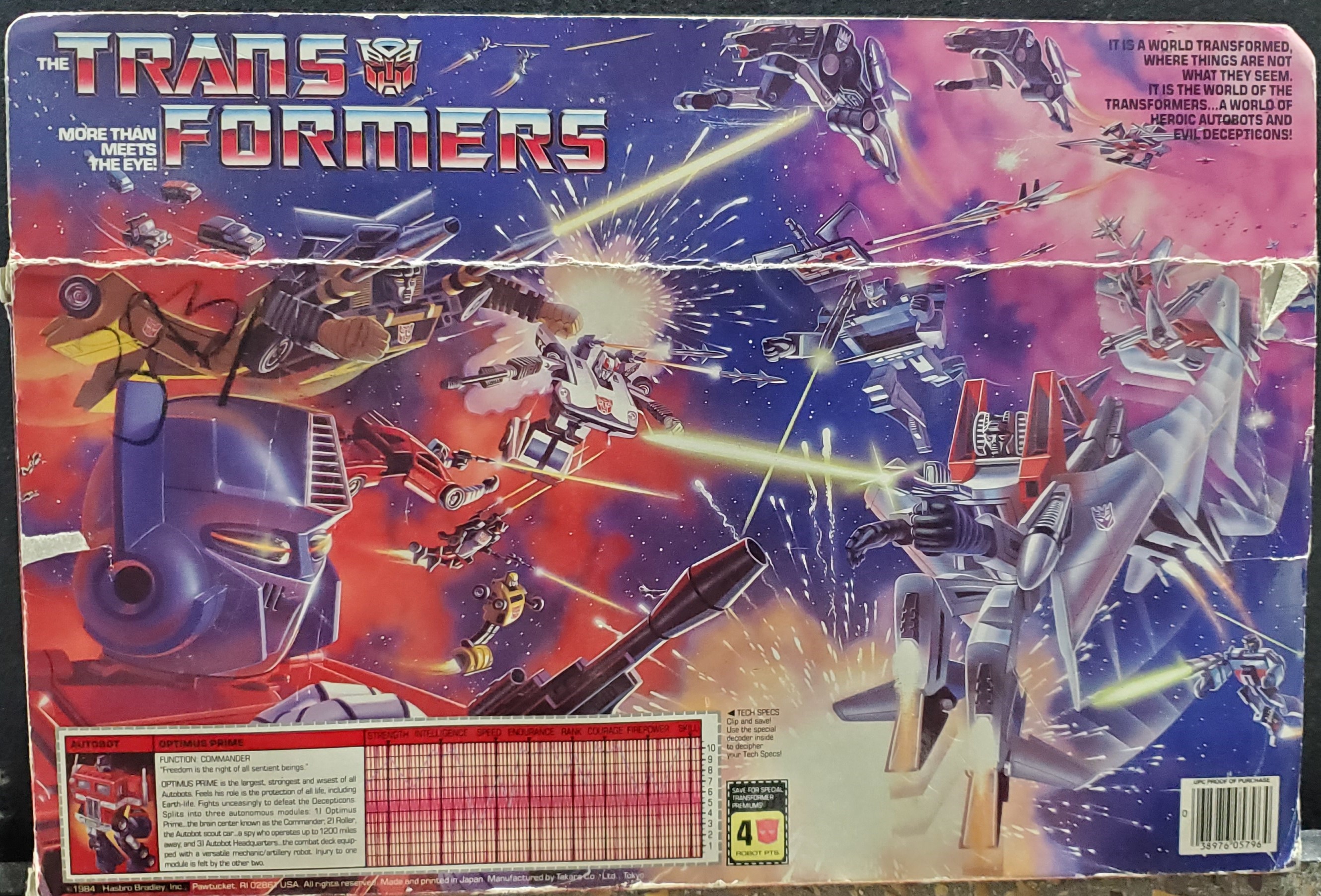 1984 G1 TRANSFORMERS AUTOBOT OPTIMUS PRIME