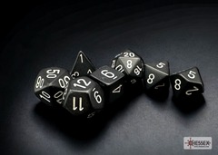 Opaque Black/white Polyhedral 7-Dice Set