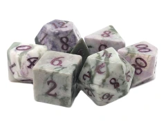 Old School Dice: Gemstone 7-Piece Set - Plum Blossum Stone