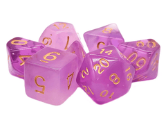 Old School 7 Piece DnD RPG Dice Set: Nebula - Light Purple