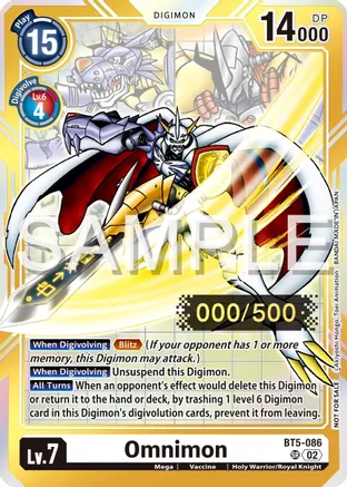 Omnimon - BT5-086 - SR (Serial Numbered) - Foil