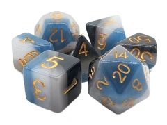 Old School 7 Piece DnD RPG Dice Set: Gradients - Dark of Night